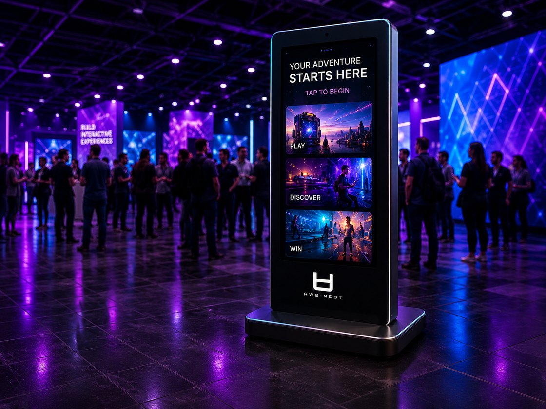 AWE-NEST interactive kiosk at a live event